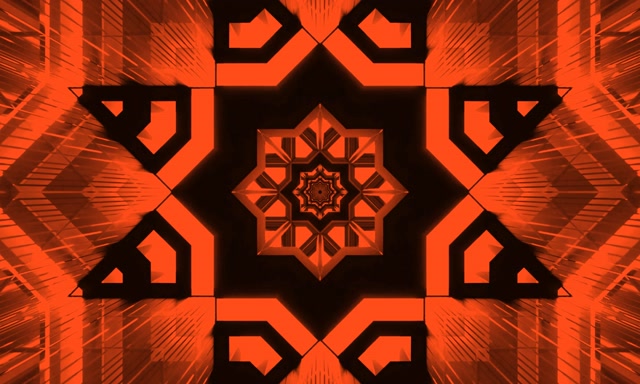 Vj loop Tunel Neon Portocaliu Stea Fractală 5:3 lat 60fps Screensaver