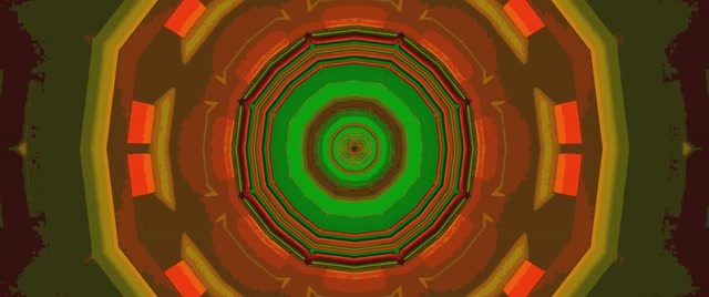 Tunel Neon Octagon Vortex Verde Portocaliu 2.39:1 Cinemascope 60fps Screensaver Vj Loop