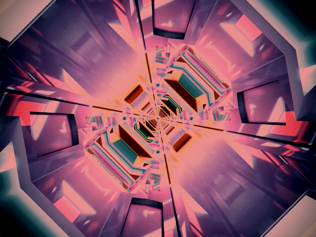 Tunel Neon Vortex Octagon 4:3 Classic 60fps Screensaver VJ Loop
