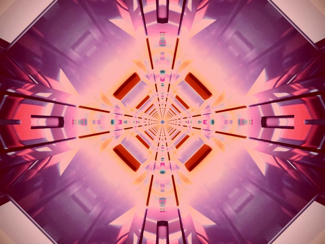 Tunel Neon Kaleidoscop Diamant Explozie Roz VJ Loop 4:3 Classic 60fps Screensaver