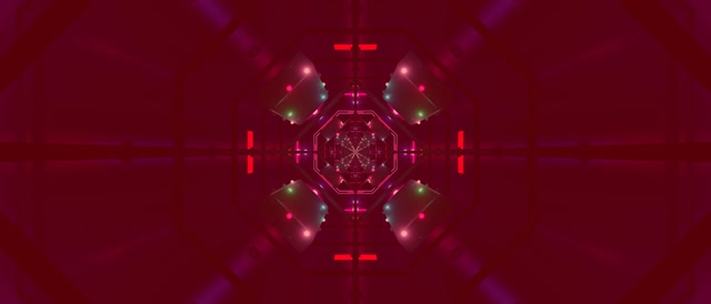 Tunel Neon Octagon Vortex VJ Loop 21:9 Ultrawide 60fps Screensaver