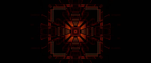Red Square Neon Tunnel VJ Loop 2.39:1 Cinemascope 60fps Screensaver