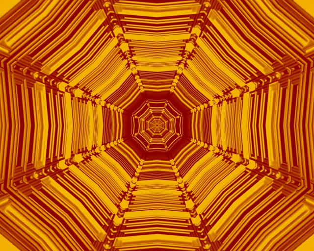 Tunel Neon Vortex Octogon Chihlimbar 5:4 Industrial 60fps Screensaver VJ Loop