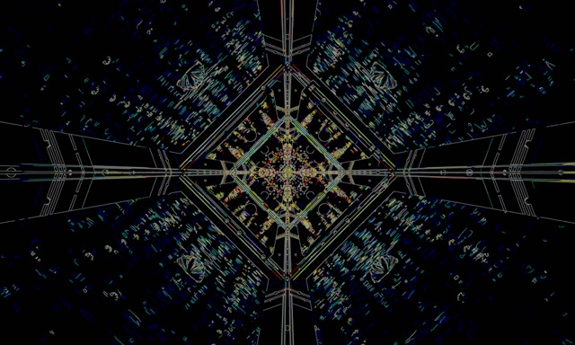 Tunel Neon Screensaver 5:3 Wide 60fps VJLoops PC Laptop Fractal Albastru