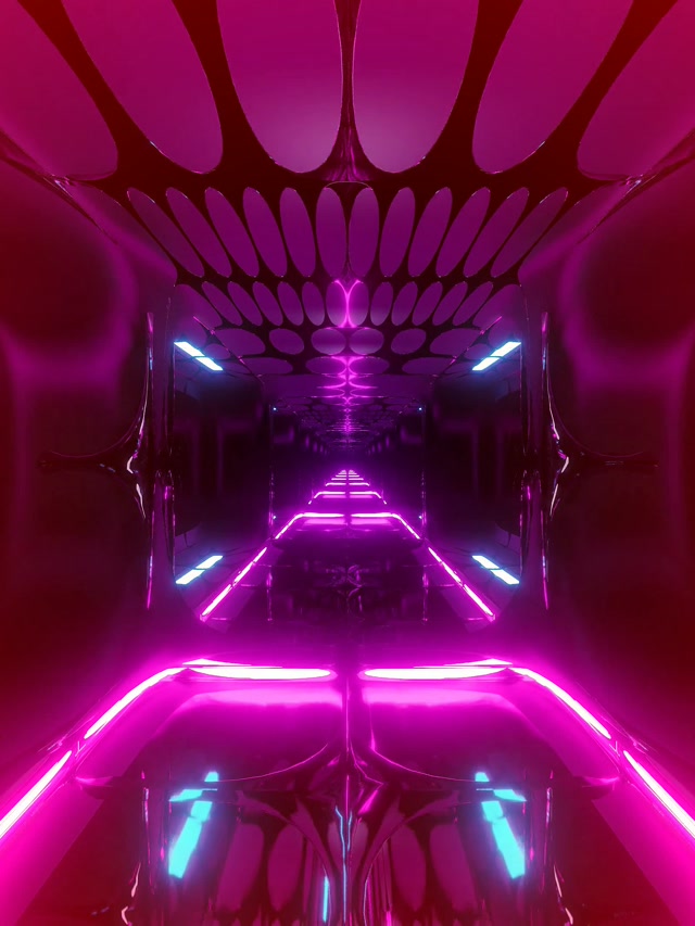 Tunel Neon Roz Grilă Ovală VJ Loop 3:4 iPad Portrait 60fps Screensaver