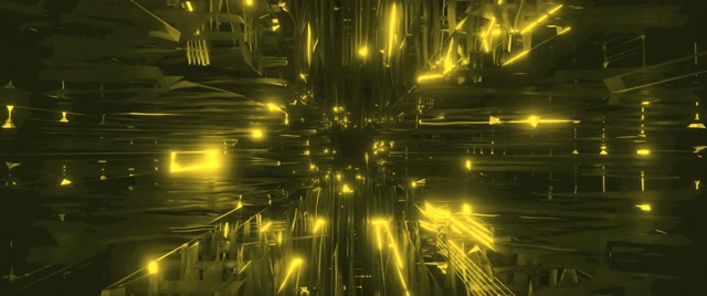 Tunel Neon Explozie Țepi Aurii VJ Loop 2.39:1 Cinemascope 60fps Screensaver