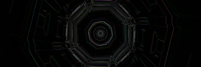 Octagonal Neon Tunnel 3:1 Triple Wide 60fps VJ Loop Screensaver