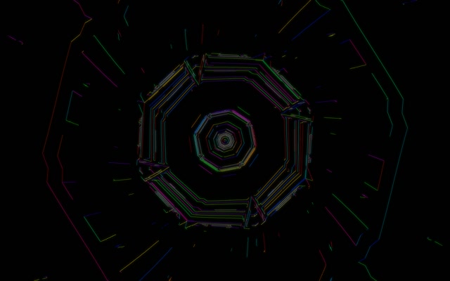 Neon Tunnel Octagonal Vortex VJ Loop 16:10 MacBook 60fps Screensaver