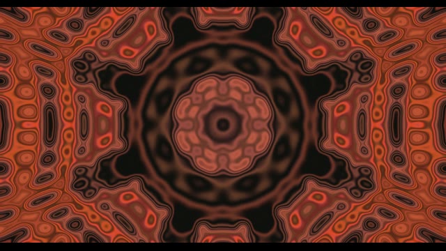 Mandala Kaleidoscop Roșu Portocaliu Abstract VJLoops - Model Geometric Hipnotic