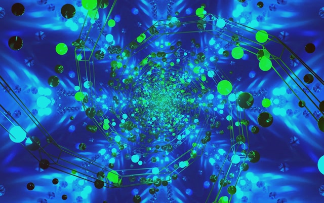 Tunel Neon Vortex Sferă Verde VJ Loop 60fps 16:10 MacBook Economizor Ecran