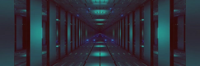 Tunel Neon Albastru Cyan Grilă VJLoops 3:1 Triple Wide 60fps Screensaver