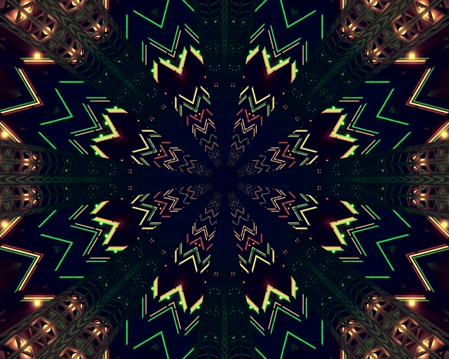 Tunel Neon Verde Zigzag 5:4 industrial 60fps Screensaver VJ Loop