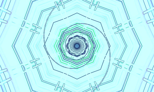 Tunel Neon Cyan Screensaver 5:3 Wide 60fps VJLoops PC Laptop