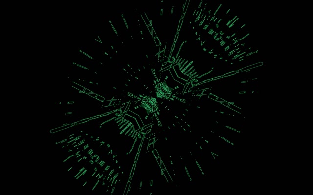 Tunel Neon Explozie Circuit Verde VJLoops 60fps 16:10 MacBook Screensaver