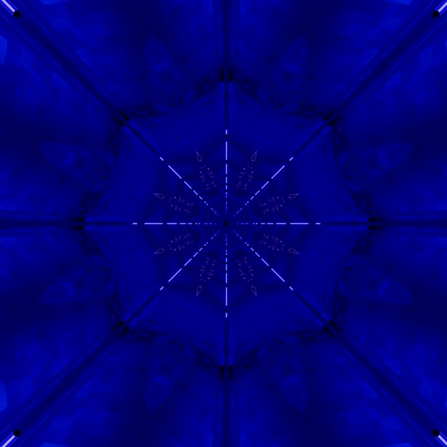 Tunel Neon Albastru Caleidoscop Fulg VJLoops 1:1 Pătrat 60fps Screensaver