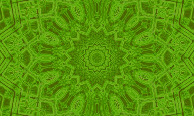 Caleidoscop Verde Tunel Neon VJ Loop 5:3 Wide 60fps Screensaver