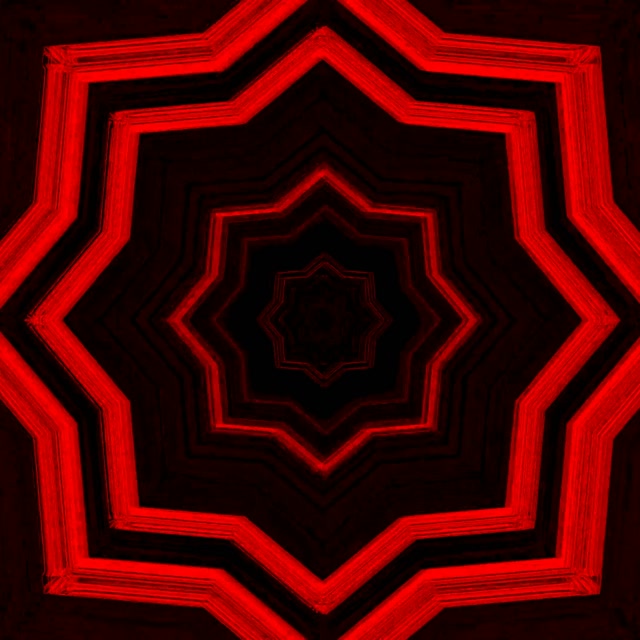 Tunel Neon Roșu Stea Vortex VJ Loop 1:1 Square 60fps Screensaver
