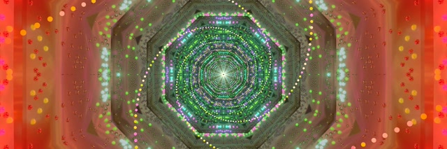 Tunel Neon Screensaver 3:1 Triple Wide 60fps VJ Loop Verde Octogon