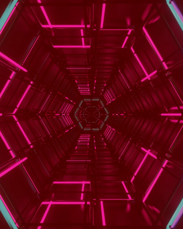 Tunel Neon Octagon Grilă VJLoops 60fps 4:5 Instagram Screensaver