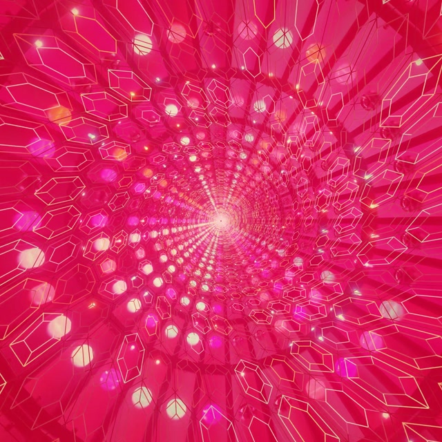 Tunel Neon Vortex Cristal Roz VJLoops 1:1 Pătrat 60fps Ecran de Protecție