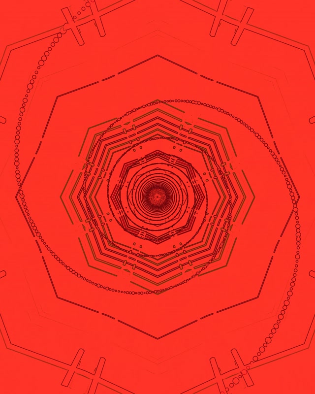 Tunel Neon Roșu Hexagon Vortex VJLoops 4:5 Instagram 60fps Screensaver