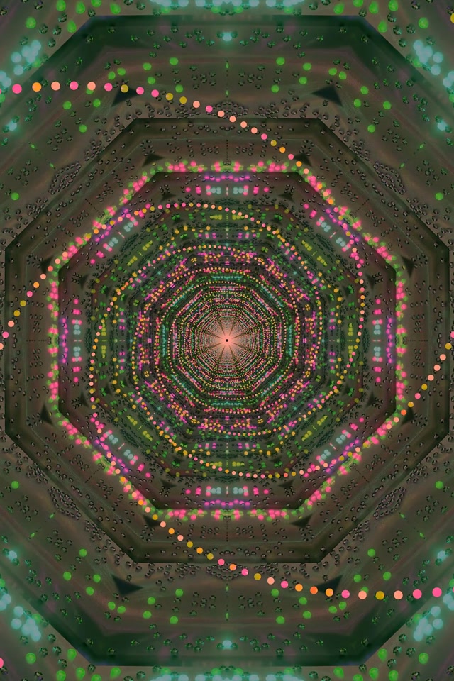Неоновый туннель восьмиугольник вихрь 2:3 фото портрет 60fps заставка VJ Loop