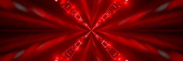 Красный Неоновый Туннель Калейдоскоп Взрыв VJ Loop 3:1 Triple Wide 60fps Заставка