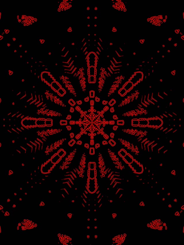 Красный фрактальный калейдоскоп неоновый туннель VJ Loop 3:4 iPad Portrait 60fps заставка