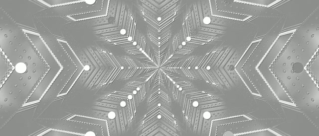 Silver Neon Tunnel Snowflake 21:9 Ultrawide 60fps Screensaver Vj Loop