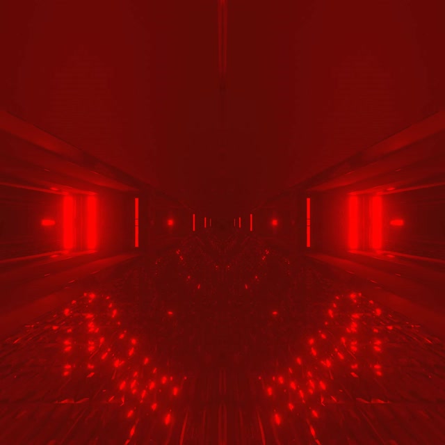 Красный Неоновый Тоннель VJLoops | Светящиеся Отражения Пола | 1:1 Квадрат 60fps Заставка