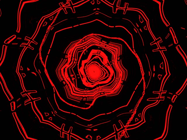 Red Neon Tunnel Vj Loop 4:3 Classic 60fps Screensaver Glowing Hex Vortex