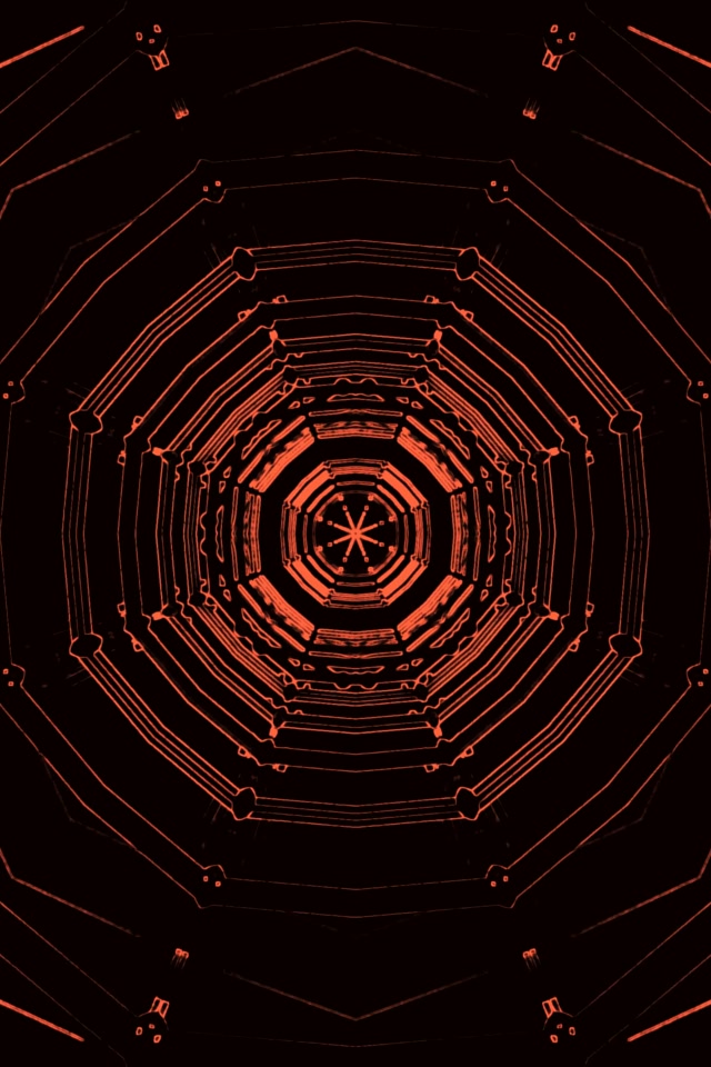 Красный неоновый туннель VJ Loop октагон вихрь 2:3 Photo Portrait 60fps Screensaver