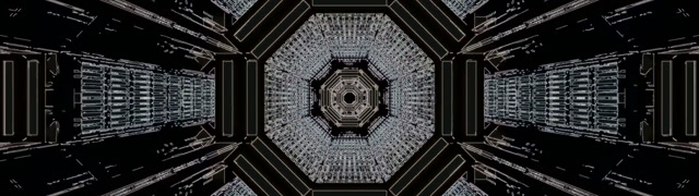 VJ Loop неоновый туннель восьмиугольник вихрь 32:9 супер ультраширокая 60fps заставка