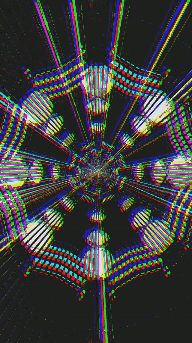 Неоновый Туннель Глитч Заставка 60fps 9:16 Reels VJ Loop ПК Ноутбук