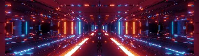 Неон Туннель Красный Синий Сетка VJ Loop 32:9 Super Ultrawide 60fps Заставка