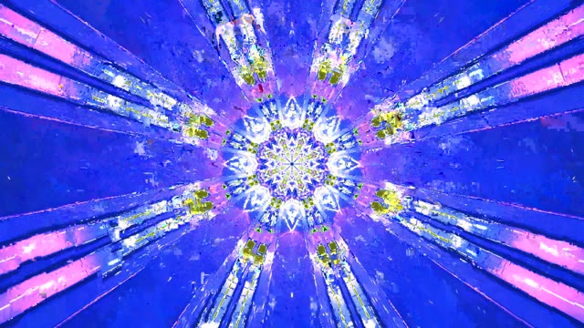 Modro Fialový Kaleidoskop Tunel VJ Loop - Abstraktné Geometrické Pohybové Pozadie