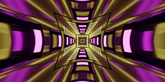 Neónový tunel zlato-fialový kríž vortex VjLoops 2:1 Univisium 60fps šetrič obrazovky
