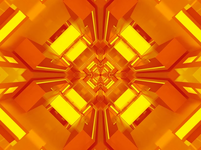 Neónový tunel oranžový diamant kaleidoskop VJ Loop 4:3 klasický 60fps šetrič obrazovky