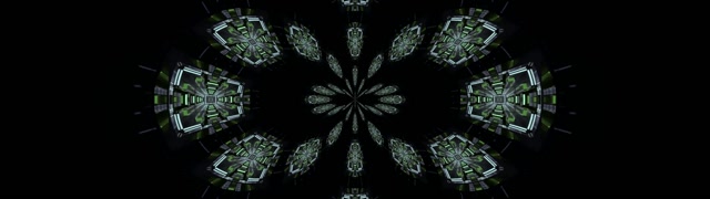 Neónový tunel zelený kaleidoskop VjLoops 32:9 super ultraširoký 60fps šetrič obrazovky