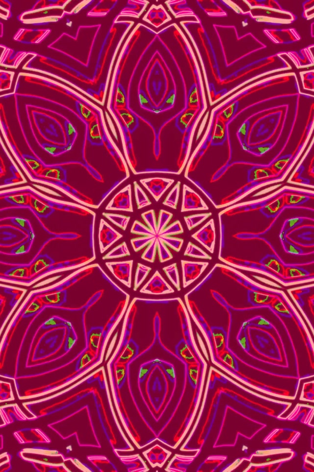 Neónový tunel kaleidoskop mandala 2:3 foto na výšku 60fps šetrič obrazovky VJ Loop