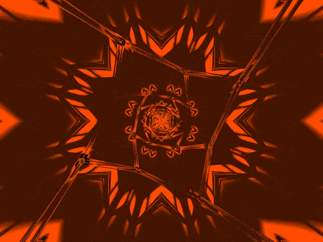 Neónový Tunel Červená Hviezda Kaleidoskop Vj Loop 4:3 Classic 60fps Šetrič Obrazovky