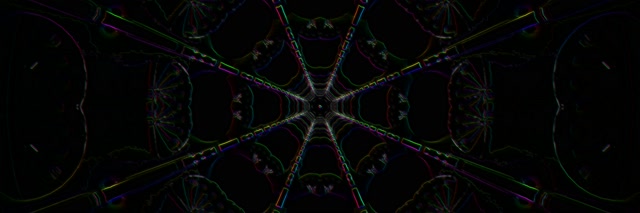 Neon Tunnel Fractal Kaleidoscope Vortex 3:1 Triple Wide 60fps Screensaver