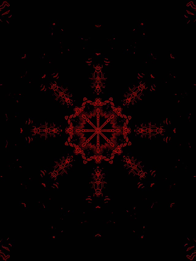 Red Kaleidoscope Neon Tunnel 3:4 iPad Portrait 60fps VJ Loop Screensaver