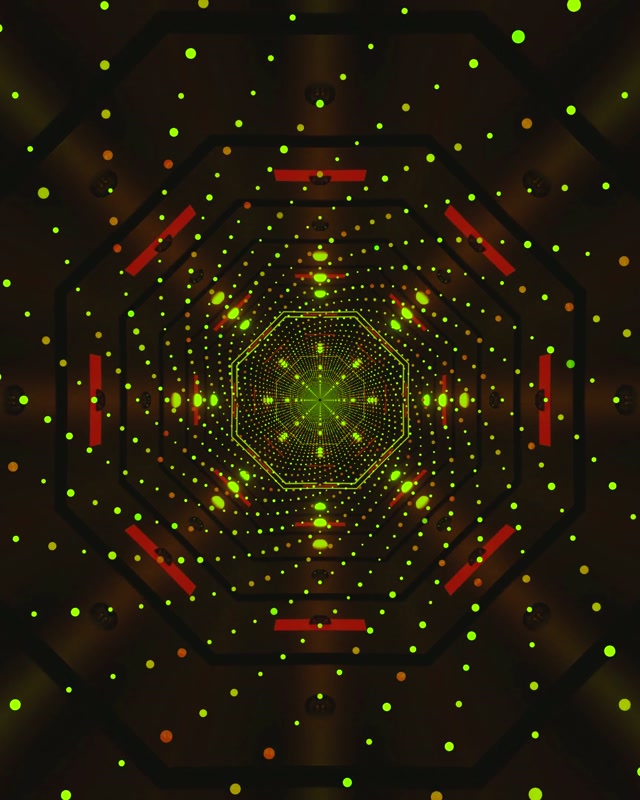 Neon Tunel Zelené Bodky Šetrič Obrazovky 60fps 4:5 Instagram VJ Loop