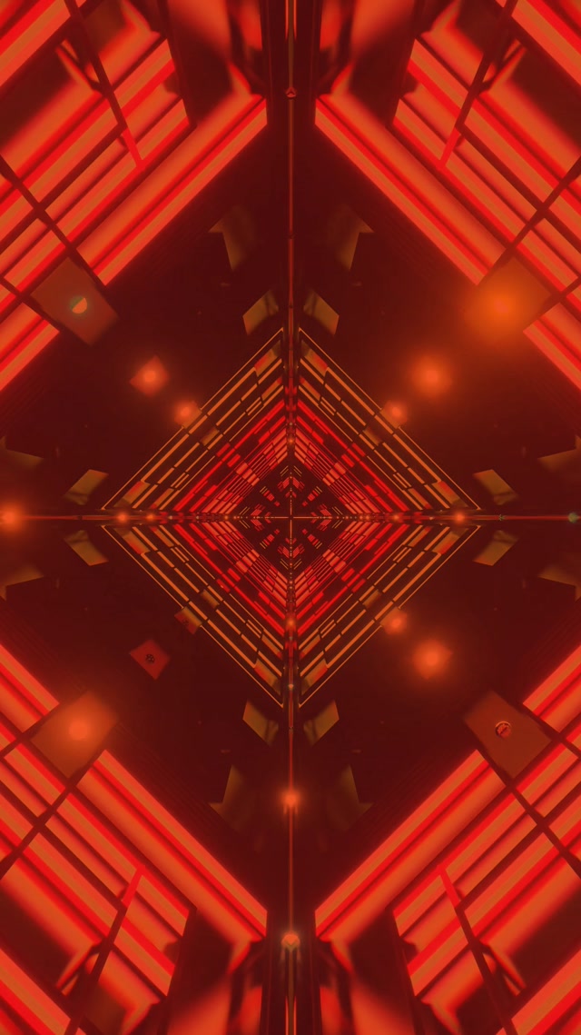 Red Neon Tunnel Diamond Vortex VJ Loop 9:16 Reels 60fps Screensaver