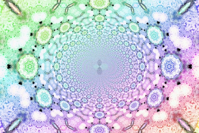 Neonový Tunel Fraktálová Mandala Vír VJ Loop 3:2 Surface 60fps Šetrič Obrazovky