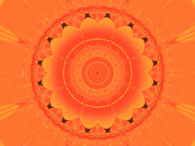 Oranžový neonový tunel mandala šetrič obrazovky 4:3 Classic 60fps VJ Loop PC