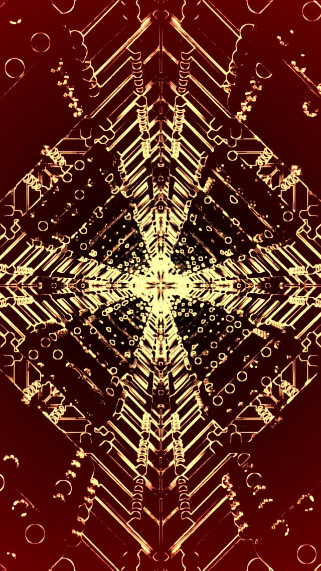 Golden Symmetrical Neon Tunnel 9:16 Reels 60fps VJ Loop Screensaver