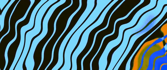 Neon Tunel Vlnité Prúžky Modro Oranžové 2.39:1 Cinemascope 60fps Šetrič Obrazovky VJ Loop