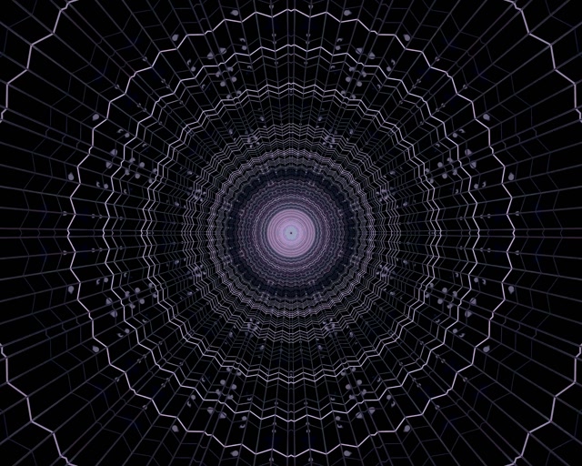 VJ Loop Neonový tunel Fialová Pavučina Vortex 5:4 Industrial 60fps Šetrič obrazovky